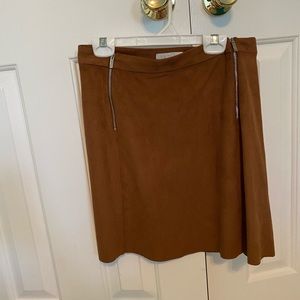 Suede brown skirt size 2